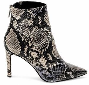 Kenneth Cole New York Snakeskin Ankle Boots Pointed Toe Animal Print Heel Sz 5.5